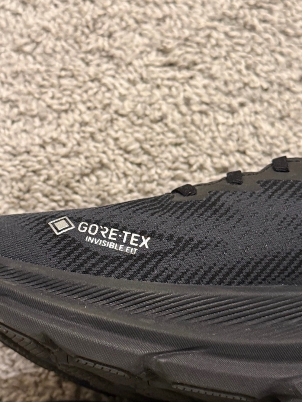 Hoka Clifton 9 GTX Black Performance Running Shoe with Gray Accents - Picture 7 of 7